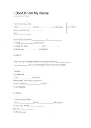 English Worksheet: I dont know my name