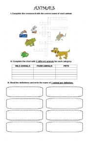 English Worksheet: Animals