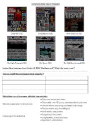 English Worksheet: Tabloids or quality press frontpages