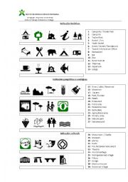 English Worksheet: Tourist information symbols _ simbolos turisticos