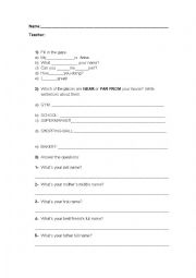 English Worksheet: Extra Activity for begginers