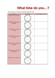 English Worksheet: Telling the time