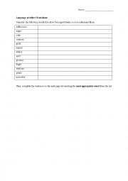 English Worksheet: Language of Affect