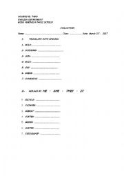 English Worksheet: Nouns and Pronouns