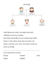 English Worksheet: My Family