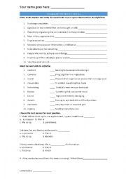 English Worksheet: Q-Skills Book 5 Unit 4 Vocabulary Test (2nd edition of Q-Skills)