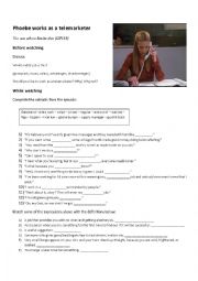 English Worksheet: Phoebe works as a telemarketer