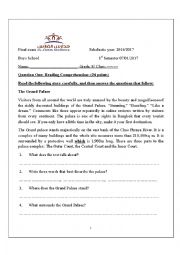 Final Exam - ESL worksheet by mahdmahd