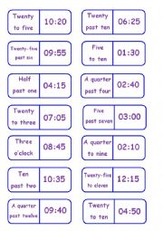 English Worksheet: Dominoes   What time is it?