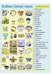 English Worksheet: In the dining room: Dishware & Serveware