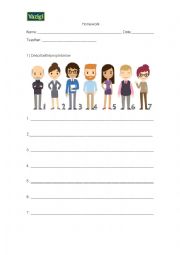 English Worksheet: Describing people