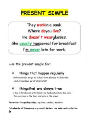 Class poster: Present simple and continuous