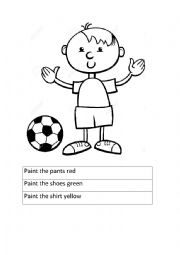 English Worksheet: Futbol and colours