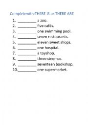 English Worksheet: There is - There are