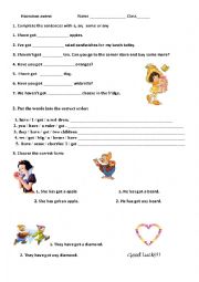 English Worksheet: a,an some