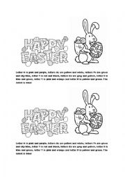 English Worksheet: colouring for easter!