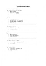 English Worksheet: Beginner Exercise