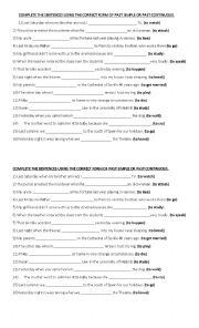 English Worksheet: past simple- past continuous