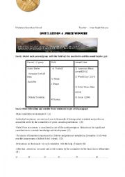 English Worksheet: unit 3 lesson 4