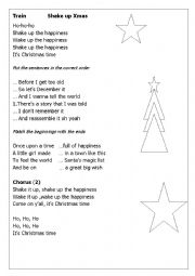 English Worksheet: Train-Shake it up 