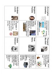 English Worksheet: Famous Americans  and holidays match game