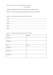 English Worksheet: daily routine