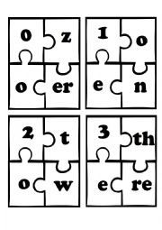 English Worksheet: Numbers 0-10 Puzzle