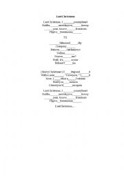 English Worksheet: Filling the gaps ( song Last Christmas) 