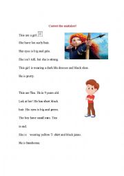 English Worksheet: Correct the mistakes