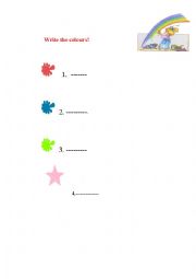 English Worksheet: Colours for 1st grade