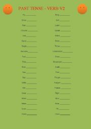 English Worksheet: Verb V2