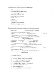 English Worksheet: Tenses