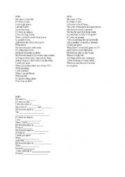 English Worksheet: Poetery - Hello My Name is