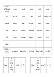 English Worksheet: Simple Future Game Board (