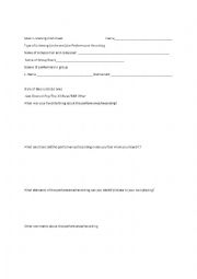 English Worksheet: Music Listening Worksheet