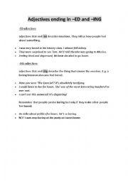 English Worksheet: Adjectives with -ING and -ED
