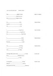 English Worksheet: Tense