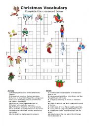 English Worksheet: Christmas Words
