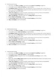 English Worksheet: present simple present continuous - short test