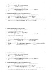 English Worksheet: past simple past continuous short test