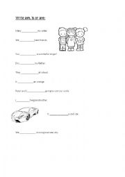 English Worksheet: Write am,is or are