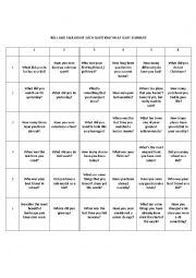 English Worksheet: Simple Past Vs. Present Perfect Bingo