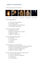 English Worksheet: Lights Out - Horror Movie worksheet for beginners