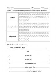 English Worksheet: hobby