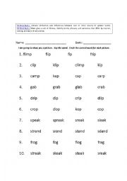 English Worksheet: Consonant Blends