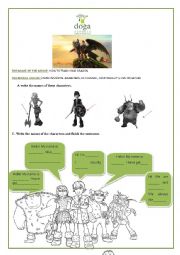 English Worksheet: how to train your dragon worksheet