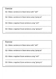 English Worksheet: will vs going to