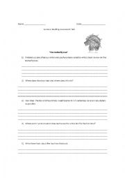English Worksheet: THE BUTTERFLY LION
