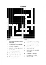 English Worksheet: Space crossword