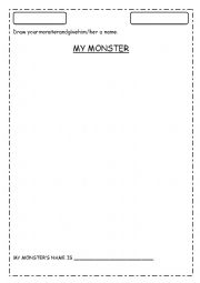 English Worksheet: My Monster